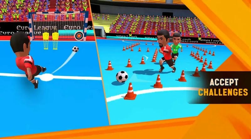 Game Indoor Soccer là một phiên bản thu nhỏ của bóng đá truyền thống