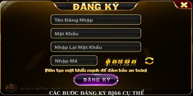 Các bước đăng ký Bj66 cụ thể