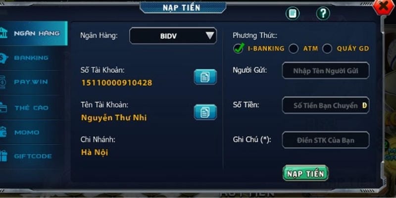 Các Hình Thức Nạp Tiền B52 Club Hiện Nay