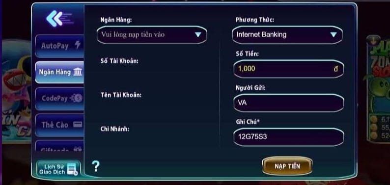  Quy trình nạp tiền nhanh gọn, nhận thưởng chỉ trong vài phút.