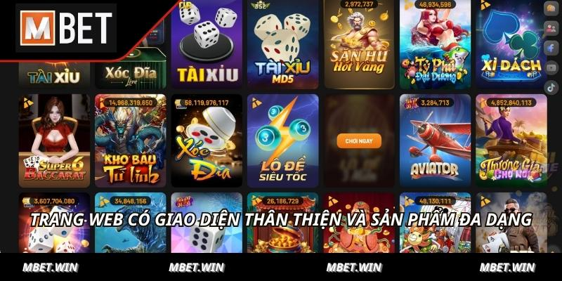 Trang web có giao diện thân thiện và sản phẩm đa dạng
